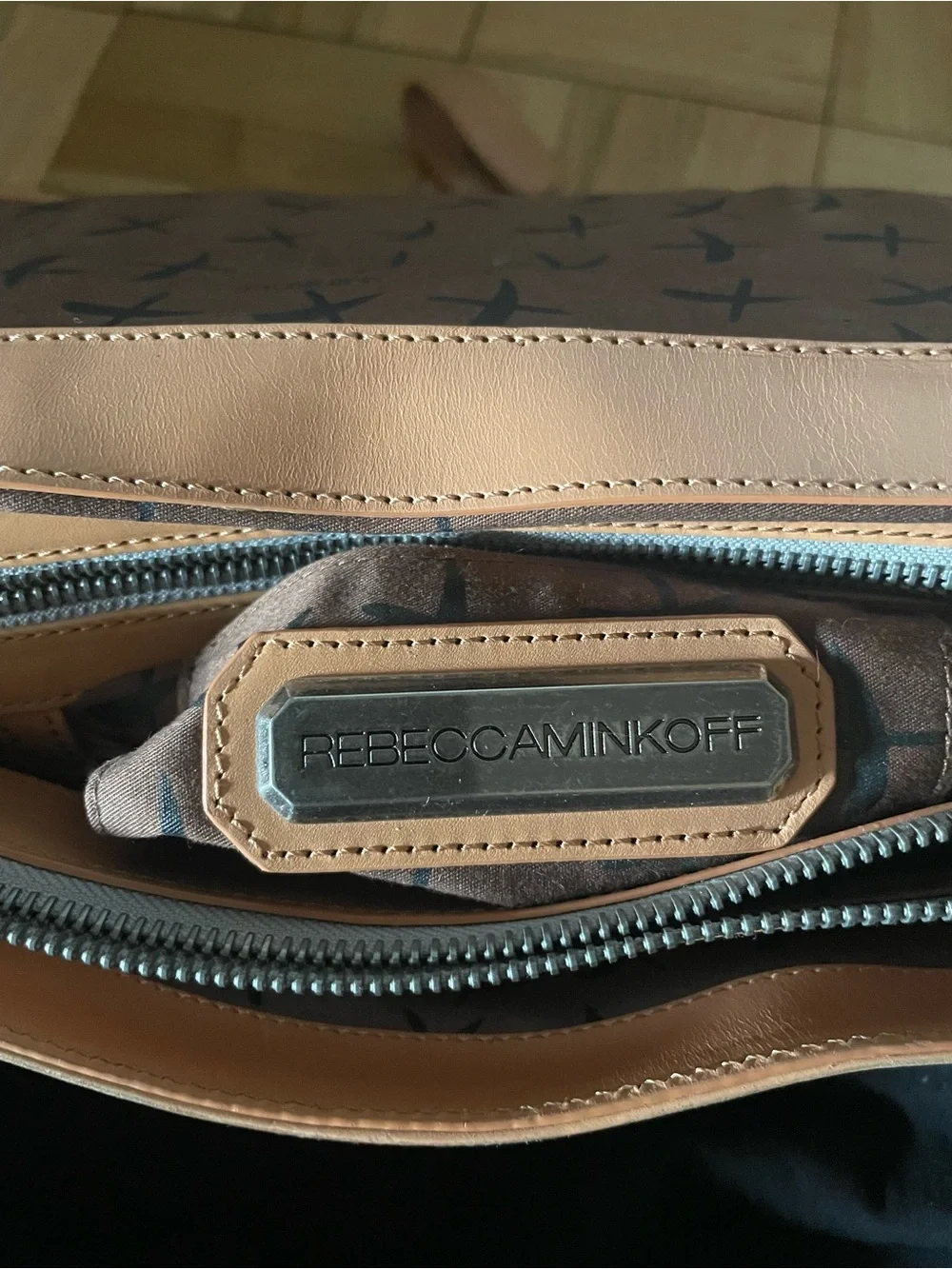 Rebecca Minkoff Classic Tan Leather Briefcase - Top Handle Work Bag